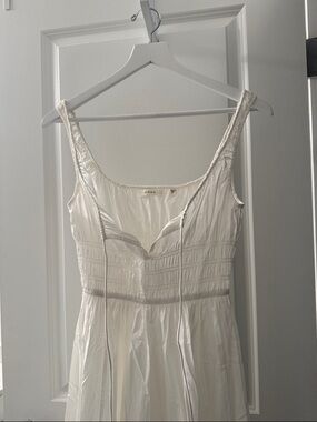 DÔEN Quilla Smocked Sundress in White / Salt, Size Small, Like New